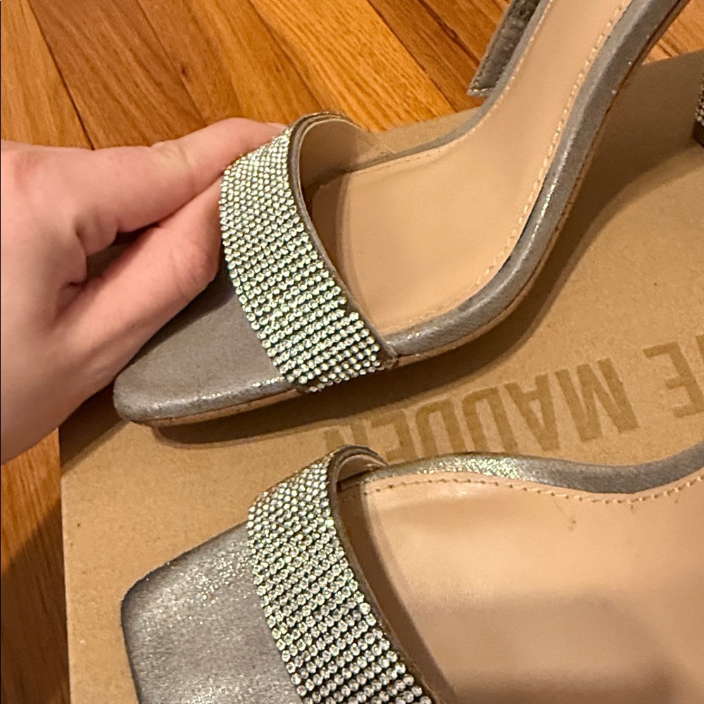 Steve Madden Rhinestone Block Heels - Picture 3 of 8
